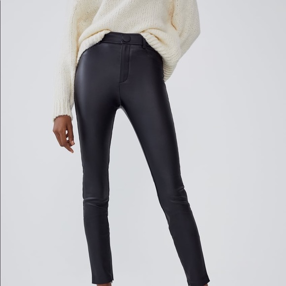 Zara coated high waisted leggings. - Picture 1 of 1